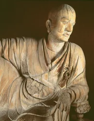 Figura di un lohan, dinastia Yuan (1260-1368) (legno)