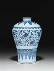 Vaso in stile Ming, Meiping, dipinto in stile XV secolo