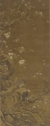Fagiani e fiori di pruno coperti di neve, dinastia Ming o Qing, XV-XVIII secolo