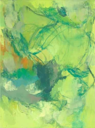 Composizione astratta, serie Organic/Garden II, 2022 (olio su tela di lino)