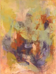Composizione astratta, Serie organica VI, 2023 (olio su tela di lino)