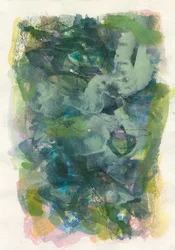 Composizione astratta, Serie organica/pianta, 2021 (acquerello, gouache e carboncino su carta da acquerello)