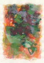 Composizione astratta, serie Play, 2021 (acquerello, gouache e carboncino su carta acquerellata)