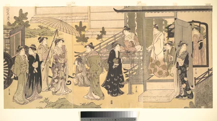 Una scena travestita dal Racconto di Genji (Fūryū Yatsushi Genji), capitolo 33, «Foglie di glicine (Fuji no uraba)»