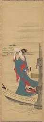 Bellezza in una barca sul fiume Sumida