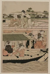 Gita in barca sul fiume Sumida, fine anni 1780