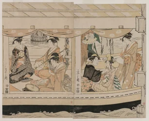 Gita in barca sul fiume Sumida, metà anni 1790