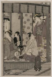 Gloria del mattino dalla serie Il racconto di Genji in abito moderno elegante, c. 1790