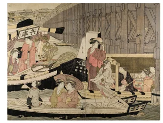 Scena del fiume Sumida (da un pentapinto)