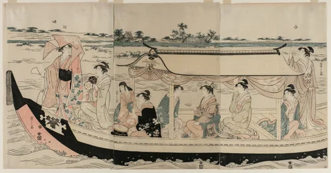 Donne in una Barca da Piacere sul Fiume Sumida, primi anni 1790