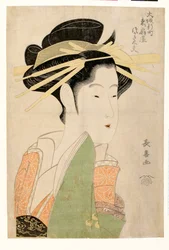 Ritratto della cortigiana Tsukasa Dayu di Higashi Ogiya nel quartiere Shinmachi di Osaka