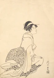 Una donna inginocchiata