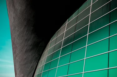 Architettura astratta color verde acqua