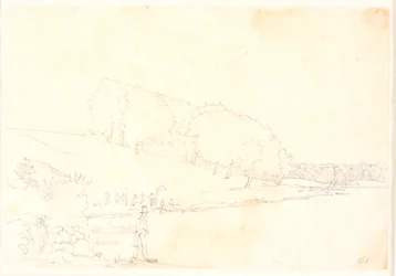 Paesaggio collinare con lago