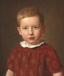 Danese:  Skolebestyrer J. Krohn som barn, kunstnerens søstersøn Preside J. Krohn da bambino, nipote dell
