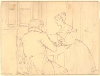 Il pittore C.D. Gebauer disegna per la signorina Margrethe Hahn