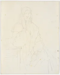 Schizzo della moglie del comandante Købke, Jacobine, nata Feilberg