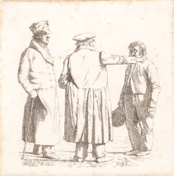 Tre figure di ritratto, il fornaio Købke, il maggiore Krohn e il sergente degli schiavi Sprøch