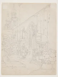 Veduta del cortile di una chiesa