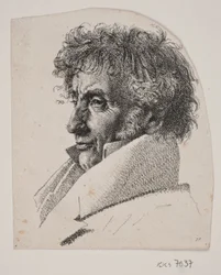 Ritratto del maestro fornaio Købke; frammento da: Foglio con tre ritratti: il maestro fornaio Købke, Sophie Krohn e N. Feilberg