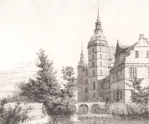 Castello di Frederiksborg. Veduta presso il Ponte della Zecca