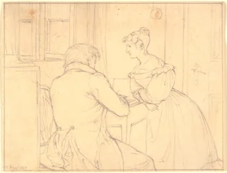 Il pittore C.D. Gebauer disegna per la signorina Margrethe Hahn