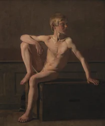 Figura nuda. Ragazzo seduto