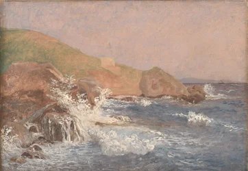 Mare agitato su una costa rocciosa, Capri