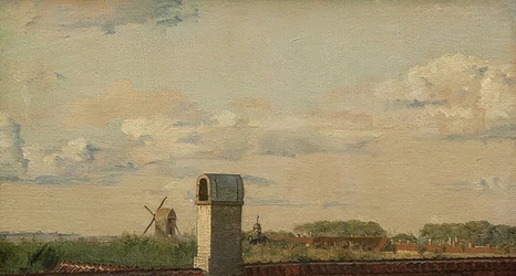 Vista da una finestra in Toldbodvej sul castello di Copenaghen