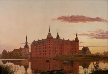 Palazzo di Frederiksborg visto da Jægerbakken, sera