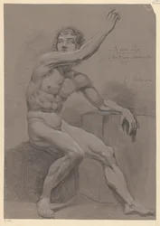 Nudo maschile seduto, visto di lato (3° premio 1796)