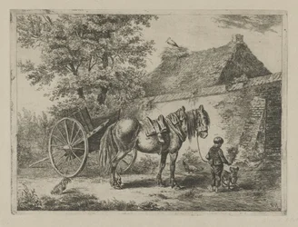 Ragazzo con un cavallo e un cane