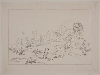 Assemblea degli animali. Illustrazione per "Reinike Fuchs"