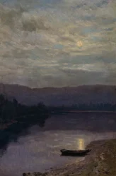 Sorgere della luna a Solevatne