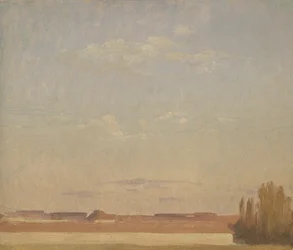 Veduta dei tetti di un sobborgo di Dresda