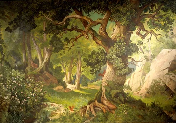 Il giardino del mago Klingsor, dal ciclo di Parzival, Grande Sala della Musica, c.1883-84