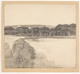 Vista sul lago verso la tenuta