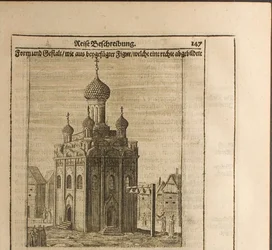 Cattedrale nel Cremlino di Mosca, illustrazione da Viaggi al Gran Duca di Moscovia