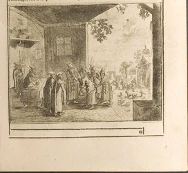 Illustrazione della cerimonia del giuramento di corte da Viaggi al Gran Duca di Moscovia e al Re di Persia
