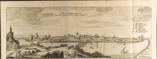 Narva, illustrazione da Viaggi al Gran Duca di Moscovia e al Re di Persia di Adam Olear