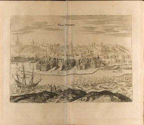 Illustrazione di Nizhny Novgorod da Viaggi al Gran Duca di Moscovia e al Re di Persia