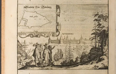 Nöteborg Illustrazione da Viaggi al Gran Duca di Moscovia e al Re di Persia di Adam Ol