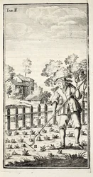 Giardiniere che zappa, pub. Erfurt in Turingia, 1753-55