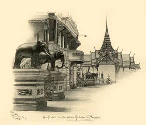 Ingresso al palazzo reale di Bangkok, Siam, 1898