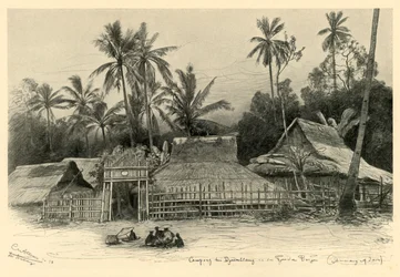 Kampong vicino a Jomblang, Semarang, Giava, 1898