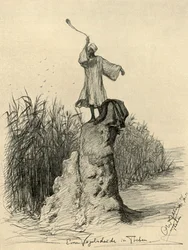 Uomo che spaventa gli uccelli, Tebe, Egitto, 1898