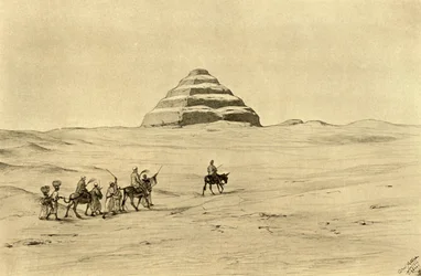 Piramide di Djoser a Saqqara, vicino al Cairo, Egitto, 1898
