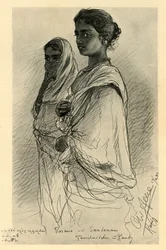 Rosama e Sandenam, ragazze Tamil, Kandy, Ceylon, 1898