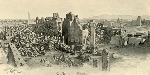 Templi in Rovina a Karnak, Egitto, 1898