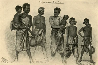 Famiglia siamese, Bangkok, 1898